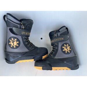 Sport System Winter Black Yellow Snowmobile Riding Boots Men's size 11, Italy